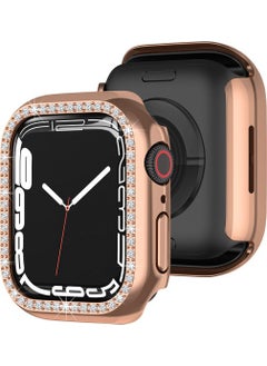 Techmaster Apple Watch 7 41MM Compatible Single Row Shiny Stone Rubber Case Cover  - Image 1