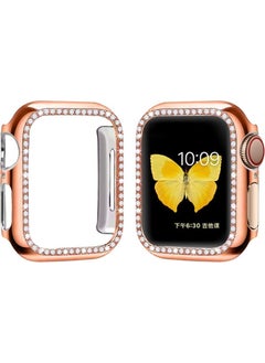 Techmaster Apple Watch 7 41MM Compatible Single Row Shiny Stone Rubber Case Cover  - Image 2