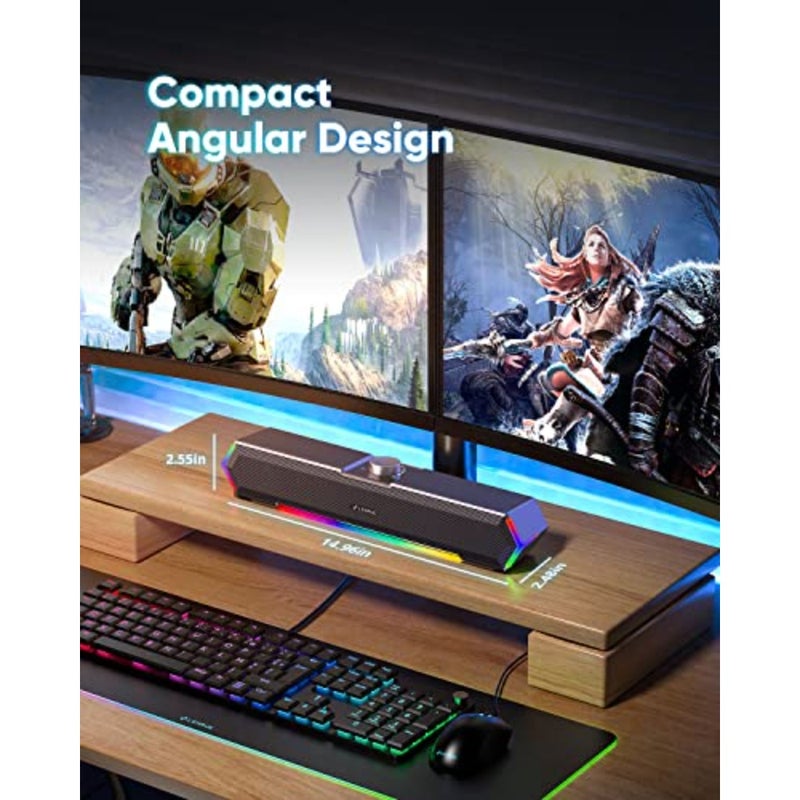 G11 Computer Speakers for Desktop, Touch Lights PC Speakers with Surge Clear Sound, USB C/USB Powered, AUX Audio for Computer Desktop PC Laptop Desk - Image 4