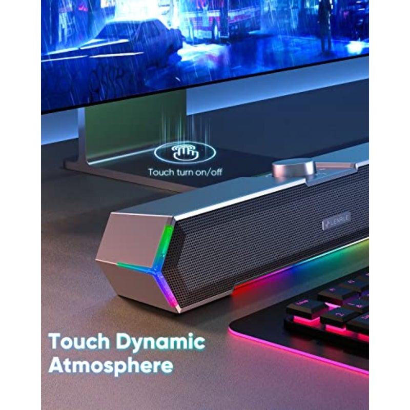 G11 Computer Speakers for Desktop, Touch Lights PC Speakers with Surge Clear Sound, USB C/USB Powered, AUX Audio for Computer Desktop PC Laptop Desk - Image 3