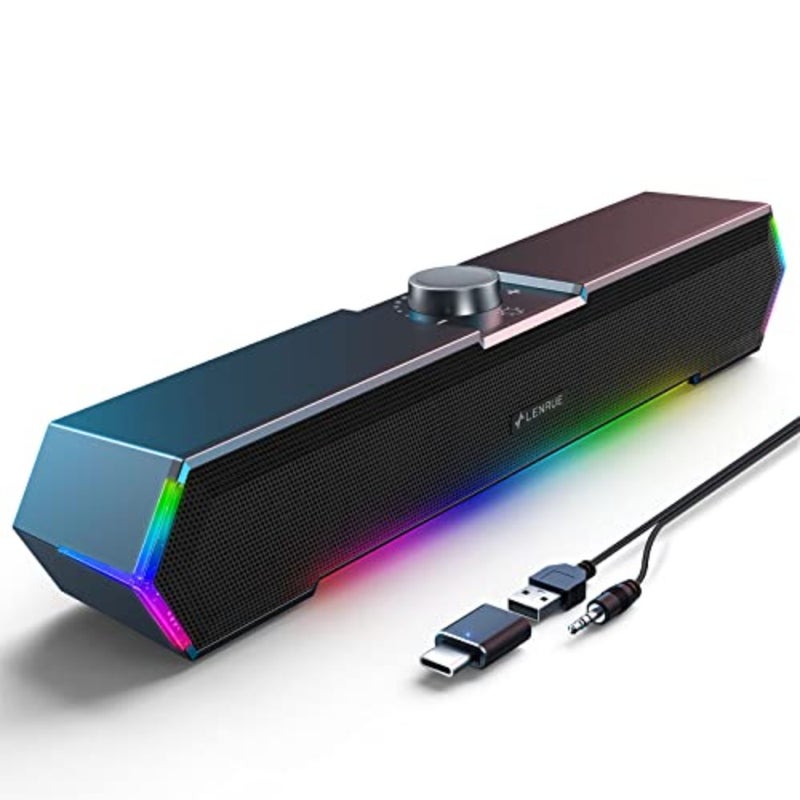 G11 Computer Speakers for Desktop, Touch Lights PC Speakers with Surge Clear Sound, USB C/USB Powered, AUX Audio for Computer Desktop PC Laptop Desk - Image 1