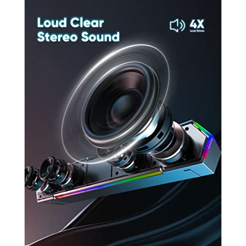 G11 Computer Speakers for Desktop, Touch Lights PC Speakers with Surge Clear Sound, USB C/USB Powered, AUX Audio for Computer Desktop PC Laptop Desk - Image 2