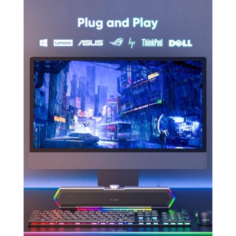 G11 Computer Speakers for Desktop, Touch Lights PC Speakers with Surge Clear Sound, USB C/USB Powered, AUX Audio for Computer Desktop PC Laptop Desk - Image 5