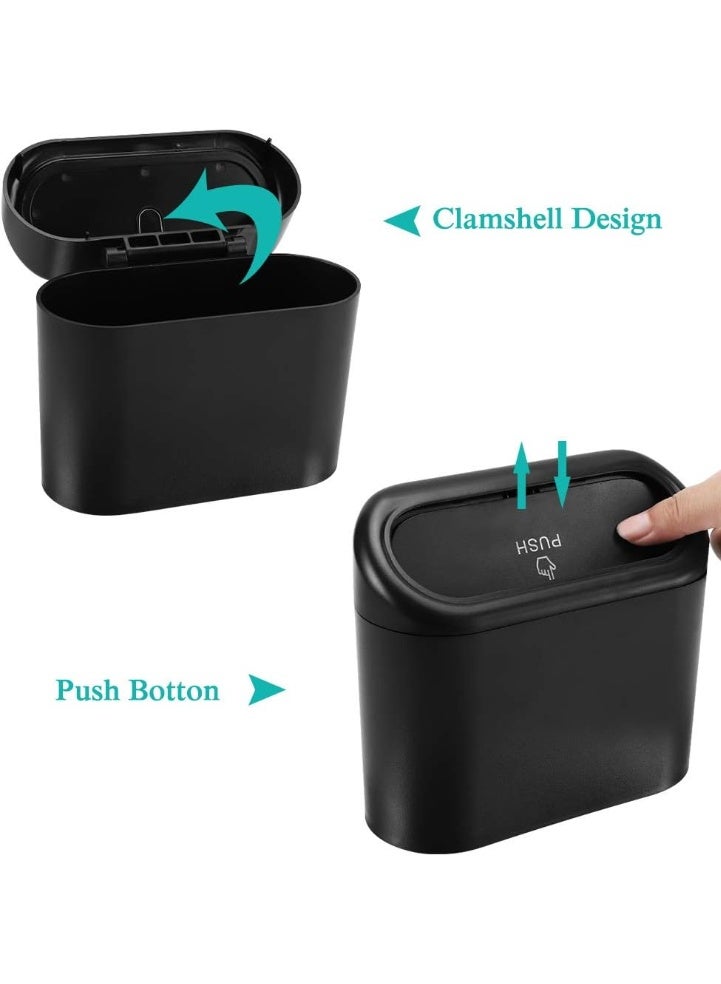 تشو داي سلة مهملات السيارة مع غطاء، منظم قمامة صغير للسيارة مع 12 كيس قمامة بلاستيكي - Image 3