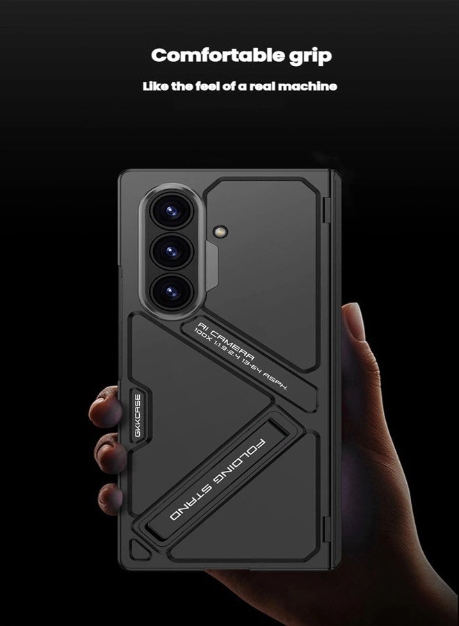 general Suitable for Samsung Z Fold 7 mobile phone case, magnetic hinge, all-inclusive shell, niche, advanced sense shell, film integrated bracket - Image 4