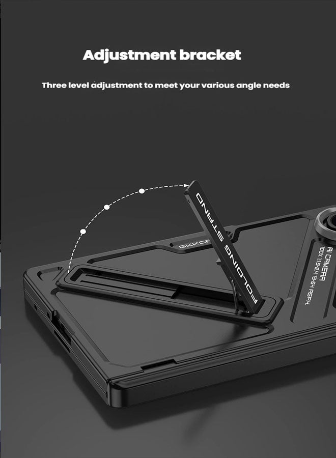 general Suitable for Samsung Z Fold 7 mobile phone case, magnetic hinge, all-inclusive shell, niche, advanced sense shell, film integrated bracket - Image 3