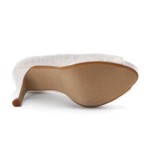 Touch Ups Women's Catalina Open-Toe Pump,White Satin,5 M US - Image 5