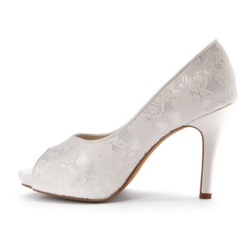 Touch Ups Women's Catalina Open-Toe Pump,White Satin,5 M US - Image 3