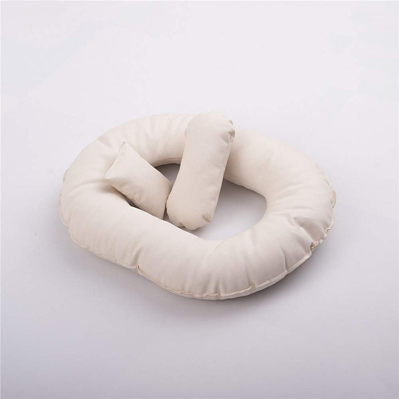 BabyMoon Posing Bucket Pillow Baby Photoshoot Pops Costumes Basket Filler, 3 Pieces, White, Faux Leather, Pack of 1 - Image 3