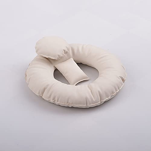 BabyMoon Posing Bucket Pillow Baby Photoshoot Pops Costumes Basket Filler, 3 Pieces, White, Faux Leather, Pack of 1 - Image 2