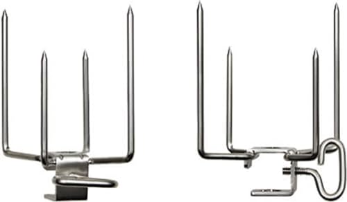 Napoleon Rotisserie Fork Set Commercial Grade Square and Hex Split Rods Four Prongs Set of 2 Dishwasher Safe - Image 1
