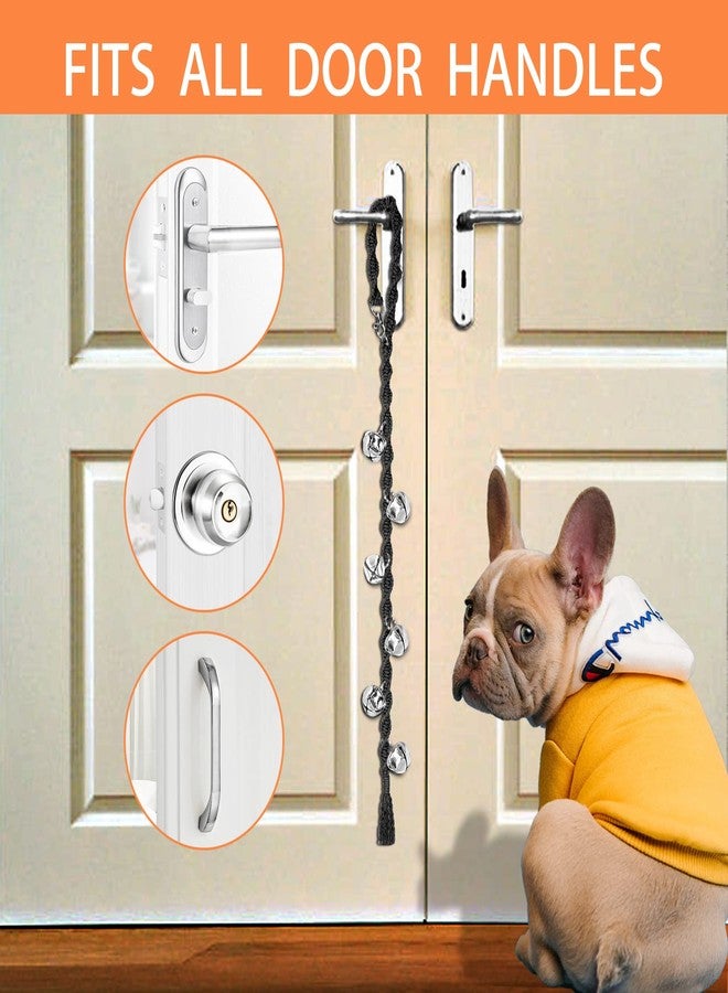 GINIDEAR Dog Bells to Go Outside & Puppy Potty Training, Adjustable Dog Door Bell Ring to Go Potty, Handmade with Premium Yarn. Twisted Style, Pure Black - Image 5