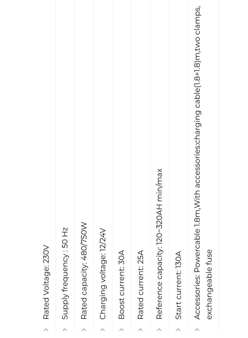 كلارك شاحن بطارية عالي التحمل 130 أمبير 12 فولت/24 فولت - شحن سريع 30 أمبير، تيار البدء 130 أمبير، تصنيف 25 أمبير، 480/750 واط - شاحن بطارية للسيارات والشاحنات والدراجات النارية والمركبات البحرية والصناعية مع الملحقات - Image 2