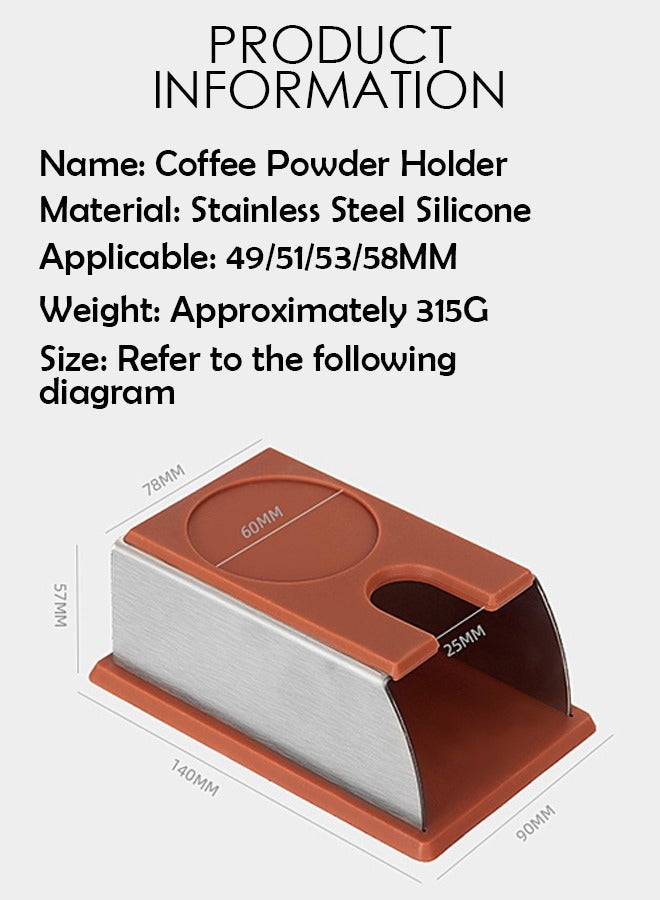 Loquat Coffee Tamper Base Portafilter Holder Stainless Steel Anti-rust Detachable Coffee Powder Maker Rack Dishwasher Safe Silicone Kitchen Mat for Home Coffee Shop and Restaurant - Image 4