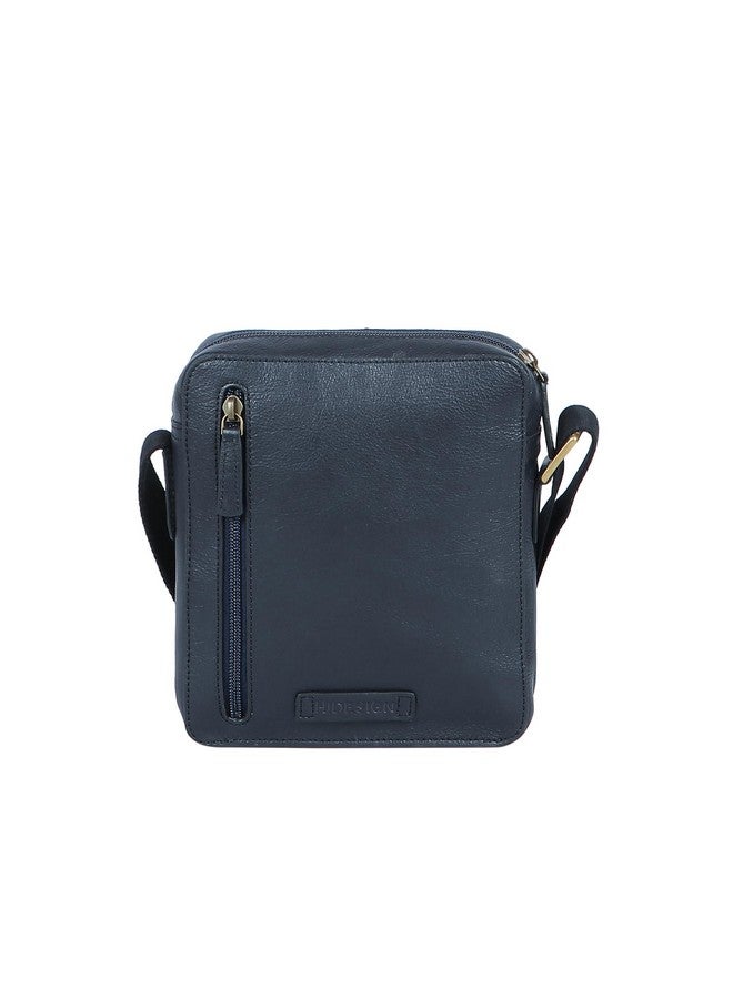 Hidesign Men's Leather Messenger Bag- Mn Blue - Image 3