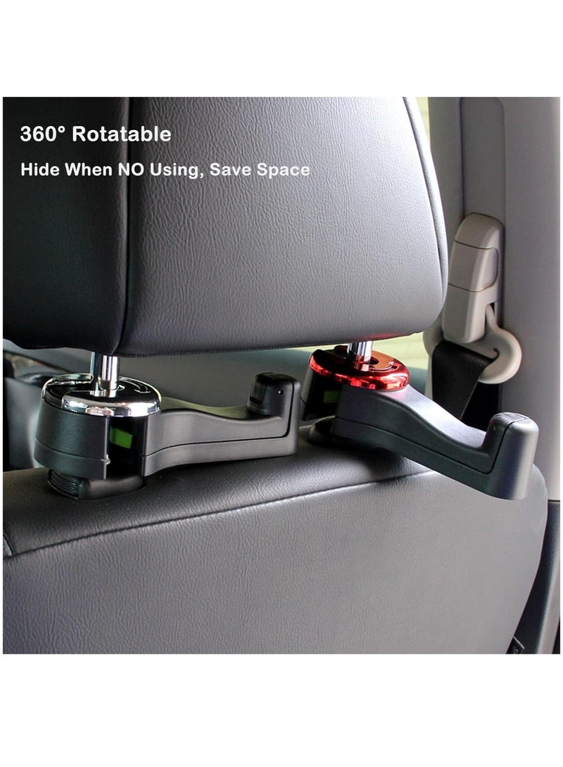 Arabest 2 in 1 Car Hooks, Car Bag Hook with Headrest Phone Holder, 360°Rotatable Car Headrest Hooks, Car Accessories Purse Hook, Car Seat Storage Hook for Cloth Grocery Bag, Handbag, Black 2PC  - Image 5