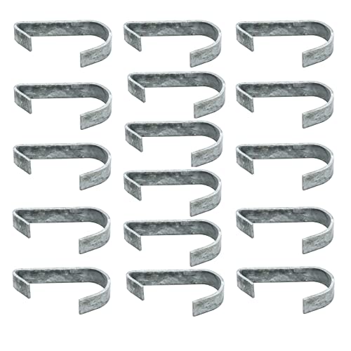 Wulankd 1-3/8”Chain Link Fence Gate Clips, Kennel Panel Clip Bands, Chain Link Fence Latch Hardware, Chain Link Fence DIY Gate Clips, Galvanized Steel, 16 Packs - Image 1