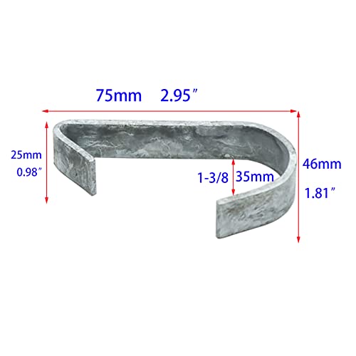 Wulankd 1-3/8”Chain Link Fence Gate Clips, Kennel Panel Clip Bands, Chain Link Fence Latch Hardware, Chain Link Fence DIY Gate Clips, Galvanized Steel, 16 Packs - Image 4
