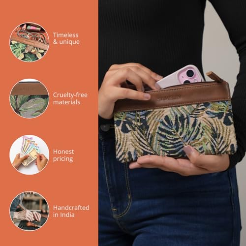 Hamelin Multi-Purpose Pouch | Stylish Vegan Leather Purse for Travel | Pencil, Makeup & Travel Pouch |Small Purse| Travel Organizer | Set of 2 for Women & Girls (Patio)| Ideal Gift for Woman - Image 4