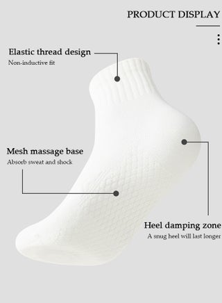 4 Pairs Solid Color Socks for Men Women,Athletic Running Calf Socks Performance Cushioned Breathable Cotton Massage Sole Non-Slip Sports Socks, Lightweight and Comfortable for Spring, Summer, and Fall - view 4