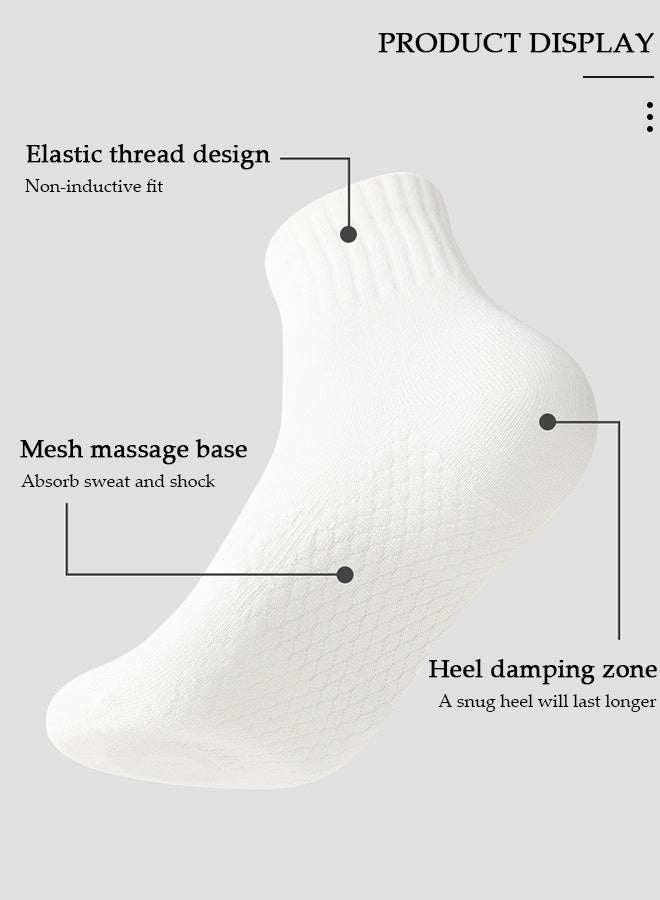 DUNISO 4 Pairs Solid Color Socks for Men Women,Athletic Running Calf Socks Performance Cushioned Breathable Cotton Massage Sole Non-Slip Sports Socks, Lightweight and Comfortable for Spring, Summer, and Fall - Image 4