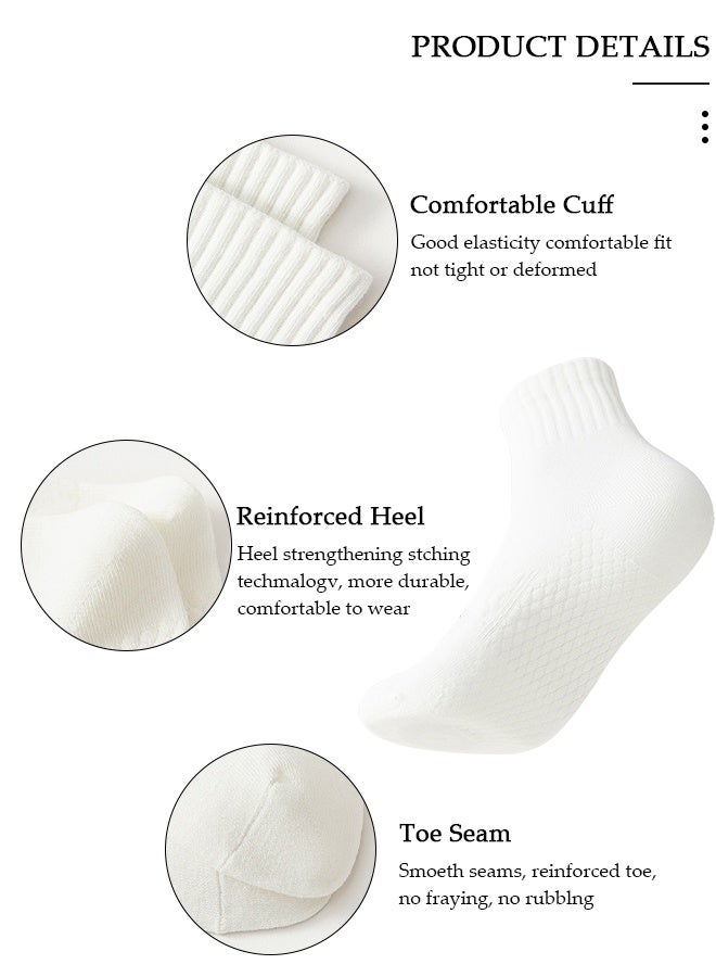 DUNISO 4 Pairs Solid Color Socks for Men Women,Athletic Running Calf Socks Performance Cushioned Breathable Cotton Massage Sole Non-Slip Sports Socks, Lightweight and Comfortable for Spring, Summer, and Fall - Image 5