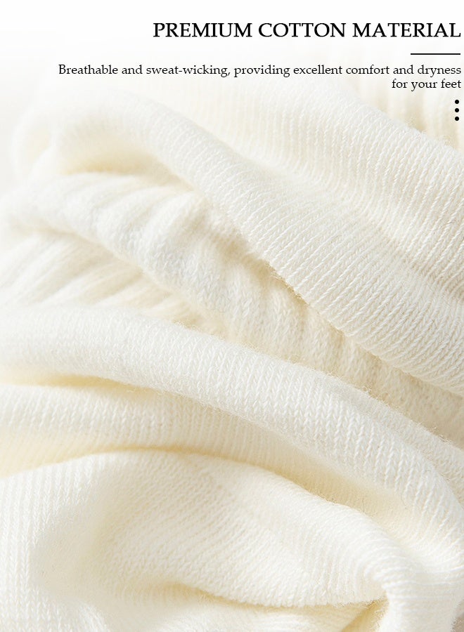 DUNISO 4 Pairs Solid Color Socks for Men Women,Athletic Running Calf Socks Performance Cushioned Breathable Cotton Massage Sole Non-Slip Sports Socks, Lightweight and Comfortable for Spring, Summer, and Fall - Image 3