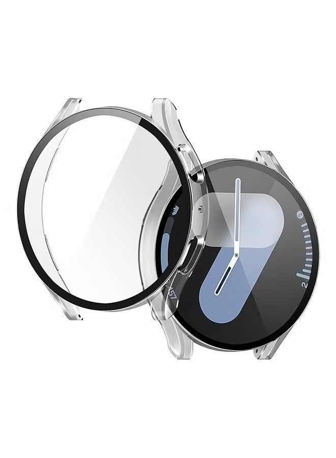 2PCS Screen Protector Case 44mm for Samsung Galaxy Watch 7, 2 in 1 Samsung Galaxy Watch 7 Case with Tempered Glass Hard PC Shockproof Cover，Full Coverage Soft TPU Case Protective Screen Cover - Image 3