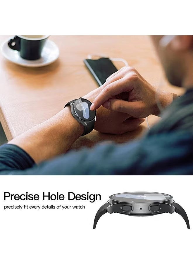 2PCS Screen Protector Case 44mm for Samsung Galaxy Watch 7, 2 in 1 Samsung Galaxy Watch 7 Case with Tempered Glass Hard PC Shockproof Cover，Full Coverage Soft TPU Case Protective Screen Cover - Image 5