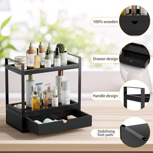Boulphia 2-Tier Bathroom Organizer (Black - New) - Image 3