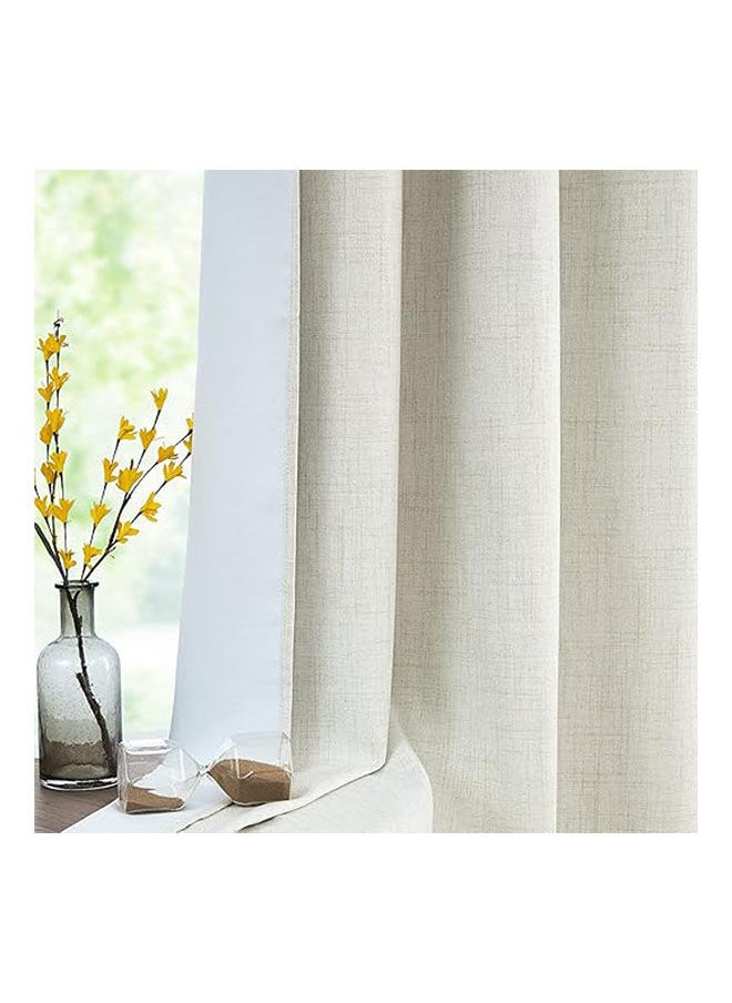 Intex Curtains House Linen Curtains 100% Blackout Thermal Insulated Fabric 1 Piece  - Image 3