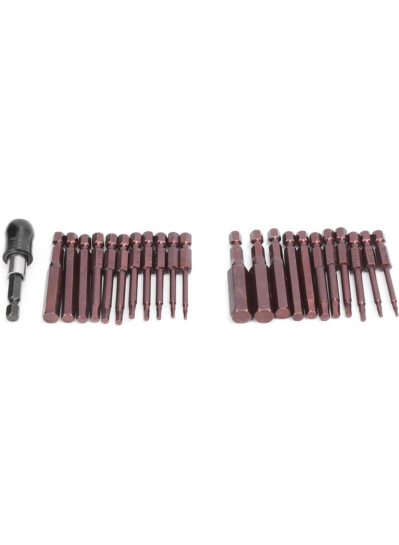 GGOOT 60mm Screwdriver Bits  Screwdriver Bit Set 12Pcs Alloy Steel S2 Slot Cross 100mm & 23Pcs Hex 60mm Red, High Accuracy Hardware Tool Kit with 2 Headgears  - Image 4