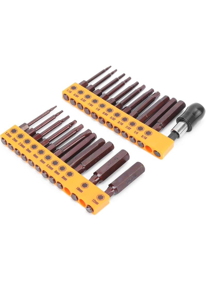 GGOOT 60mm Screwdriver Bits  Screwdriver Bit Set 12Pcs Alloy Steel S2 Slot Cross 100mm & 23Pcs Hex 60mm Red, High Accuracy Hardware Tool Kit with 2 Headgears  - Image 5