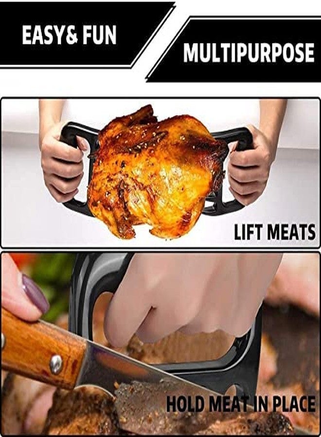 Devera Pulled Pork Shredder Claws - Strongest BBQ Meat Forks - Shredding Handling & Carving Food - / Bear Paws Cultivator Claw - Ergonomic Gardening Tools - BPA Free Barbecue Paws (Black) - Image 2