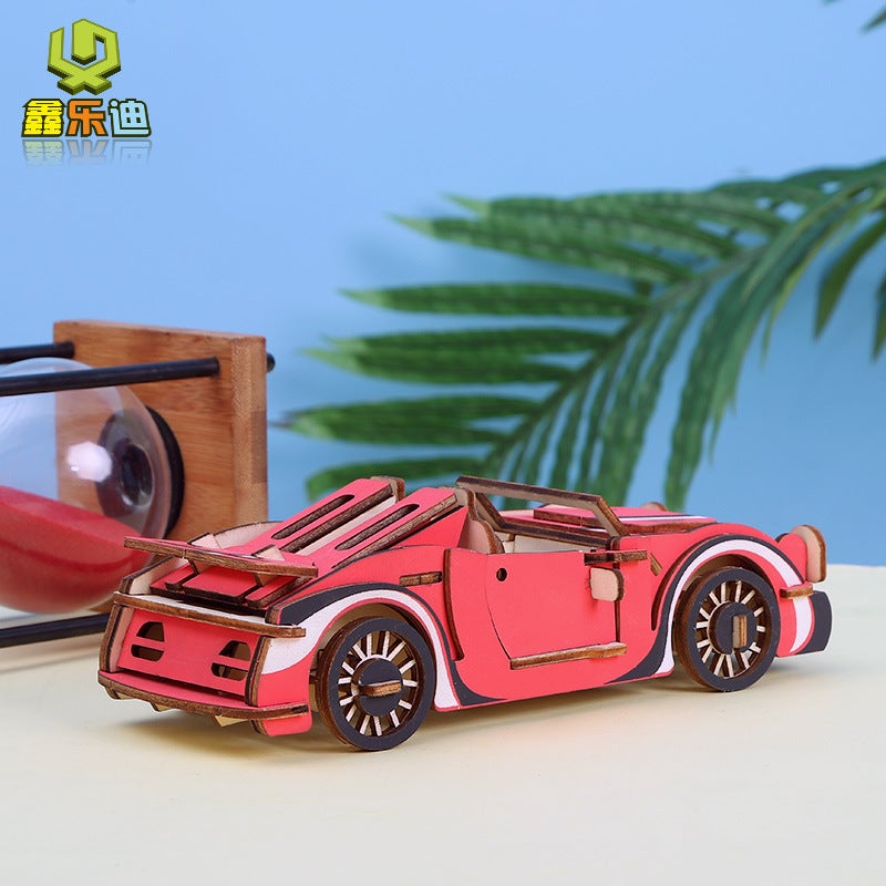 Factory 3D Wooden Three-Dimensional Puzzle Wooden Diy Handmade Toys Assembled Model Blue Dream Island Villa Toys - Image 5