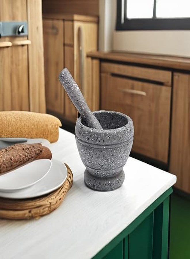 Hibucuo Resin Mortar and Pestle Set, Guacamole Bowl Molcajete Grinder Garlic Spices Herbs Mortar Pestle Set, Great for Guacamole Spice,Cooking Tools Supplies, Small 4.3 Inch Holds 1.5 Cups,Not Made by Stone - Image 5