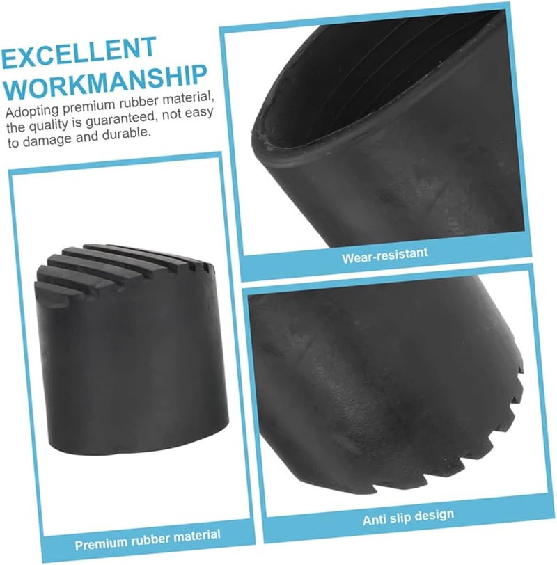 4 قطع أغطية أرجل مطاطية سوداء لثبات السلم وحماية الأرضية - Image 3