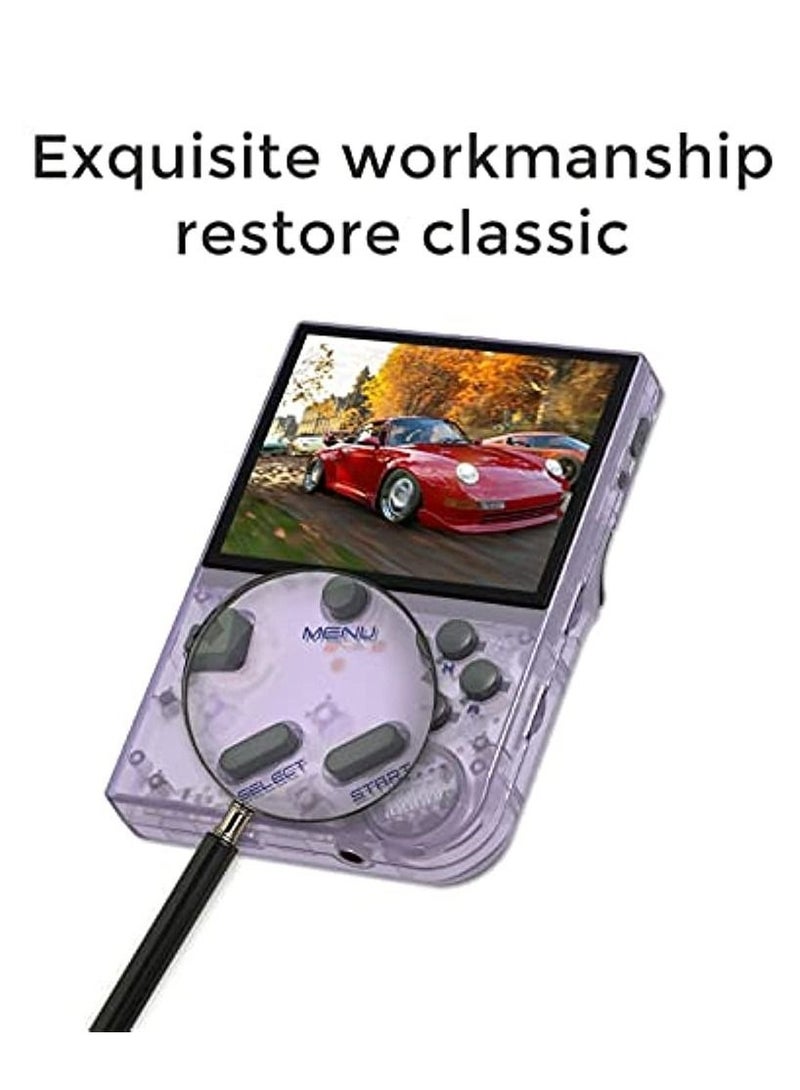 RG35XX Handheld Game Console, 3.5-Inch IPS Screen Linux System Retro Video Games Consoles, Portable Pocket Video Player Built-in 5000+ Games (Purple Transparent-64G+128G) - Image 3
