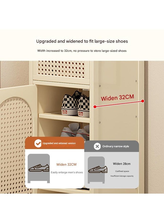 إن كي أكس رف أحذية للمدخل متعدد الطبقات لتوفير المساحة الضيقة، لون أبيض حليبي، 107.5*31*32 سم - Image 3