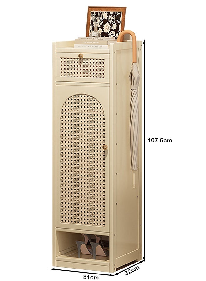 إن كي أكس رف أحذية للمدخل متعدد الطبقات لتوفير المساحة الضيقة، لون أبيض حليبي، 107.5*31*32 سم - Image 5