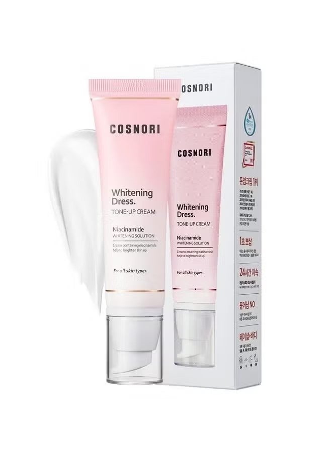 COSNORI Whitening Dress Toneup Cream Skin Radiance Face Moisturizer 24Hr Lasting Hydrating & Sebum Control Face And Body Vegan No Animal Tested Uneven Hyperpigmentation 1.69 Oz - Image 1