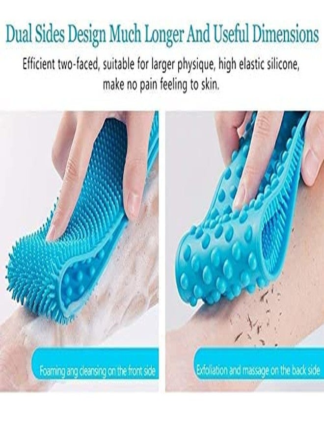 Ekdant Silicone Bathing Brush Exfoliating Back Scrubber for Shower Skin Deep Cleaning Massage Men & Women Double Sided Bath Body Scrubber Brush - Image 4