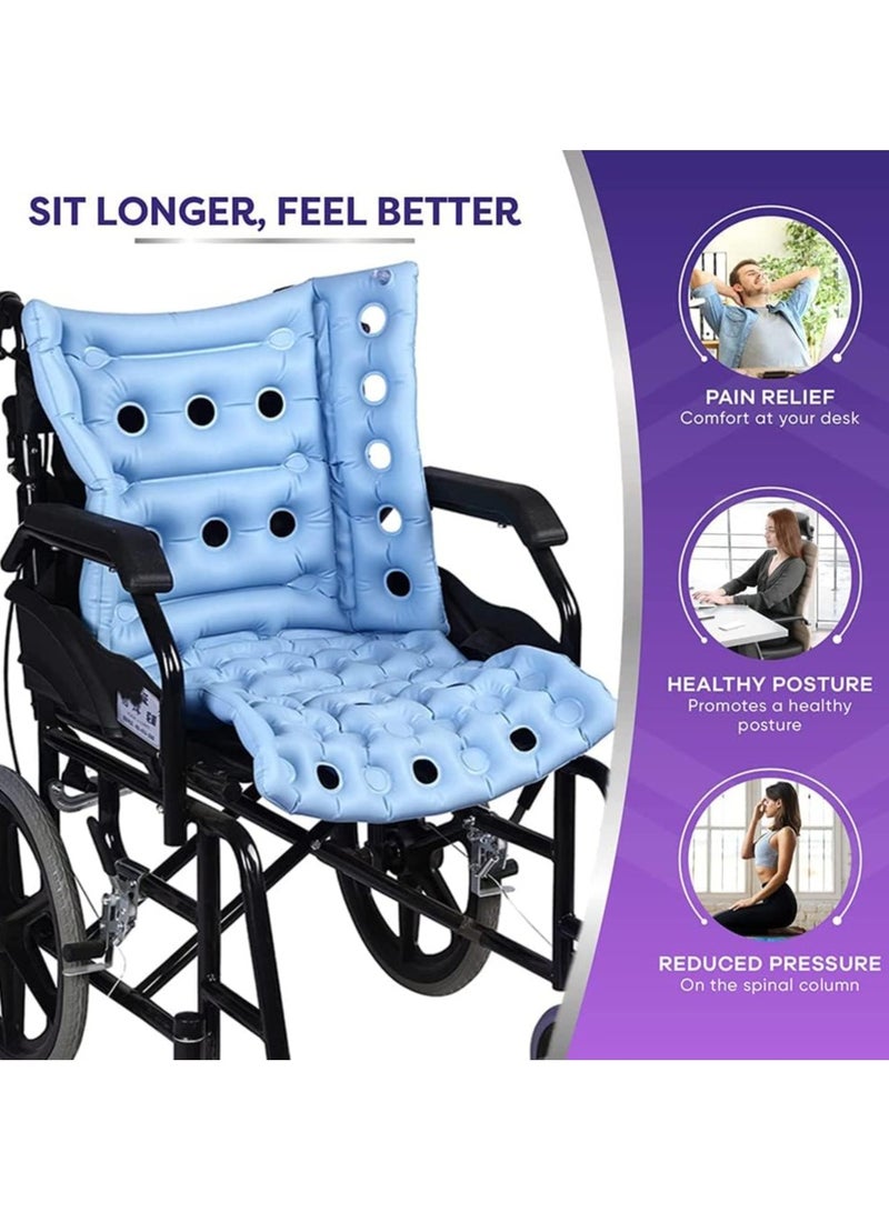Ru syanl Inflatable Seat Cushion Anti-Decubitus Wheelchair Cushion Breathable Backrest Air Cushion Bed Sore Cushion for Pressure Sores Pain Relief Portable Travel Seat Cushion for Airplane/Car/Office  - Image 3