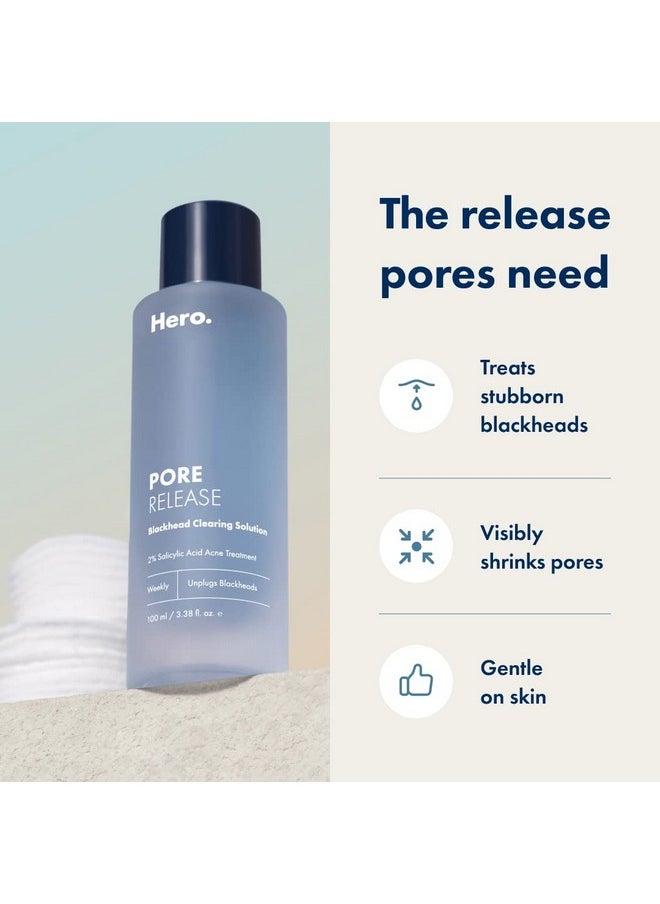 Hero Cosmetics Hero Cosmetics Pore Release Blackhead Clearing Solution - Exfoliating Toner Featuring BHA, PHA, AHA and 2% Salicylic Acid (100 ml)  - Image 3