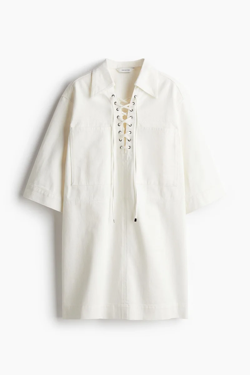 H&M Lace-up denim dress