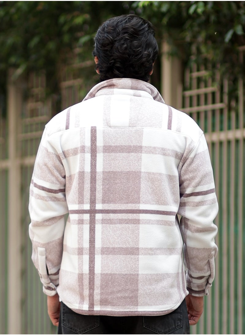 Maniac Maniac Men Checkered Fullsleeve Polyester Blend Fleece Shacket  - Image 3