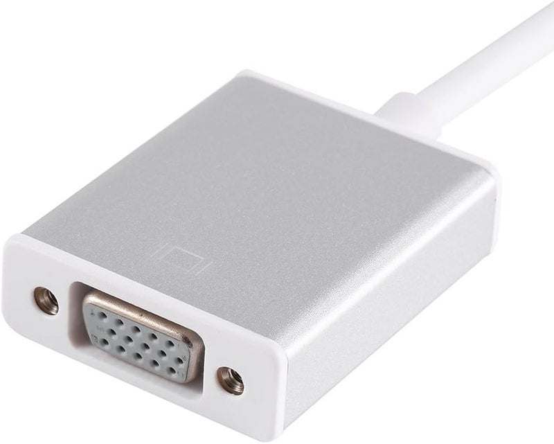 محول من USB Type-C إلى VGA قابل للتثبيت التلقائي، مغلف من الألمنيوم، مخصص لأجهزة اللابتوب بحجم 12 بوصة، للاستخدام في العروض التقديمية وغرف الاجتماعات (لون ذهبي/فضي) - Image 4