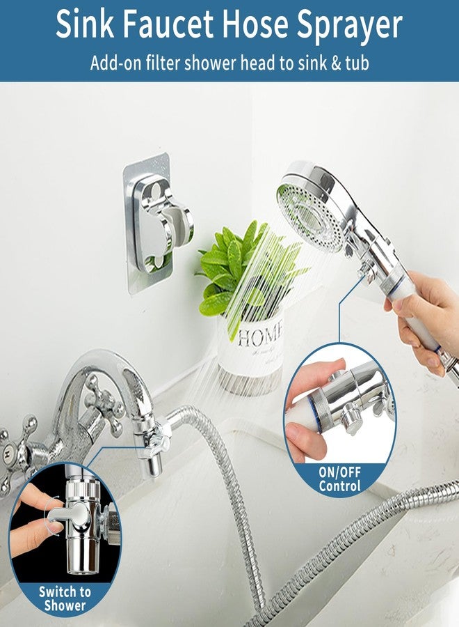 Klleyna Filter Dog Shower-Attachment for Bathtub-Faucet - ON/OFF Shower Head Attaches to Tub Spout, Pet Wash Hose Sink Sprayer (5 Adapters), Bathroom Kitchen Tap Extension for Hair Washing & Baby Bath - Image 3