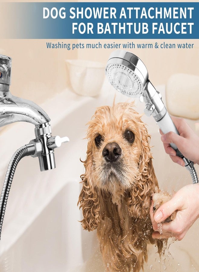 Klleyna Filter Dog Shower-Attachment for Bathtub-Faucet - ON/OFF Shower Head Attaches to Tub Spout, Pet Wash Hose Sink Sprayer (5 Adapters), Bathroom Kitchen Tap Extension for Hair Washing & Baby Bath - Image 2