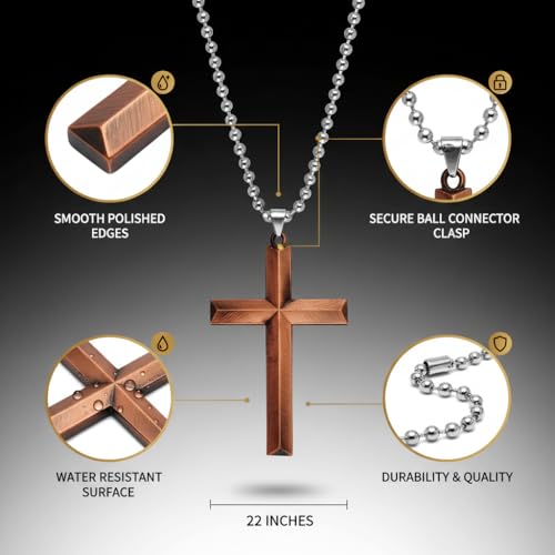 M Men Style Religious Christ Cross Brown Zinc and Metal Car Hanging for Men and Women cardecor-SPn20211279 - Image 5